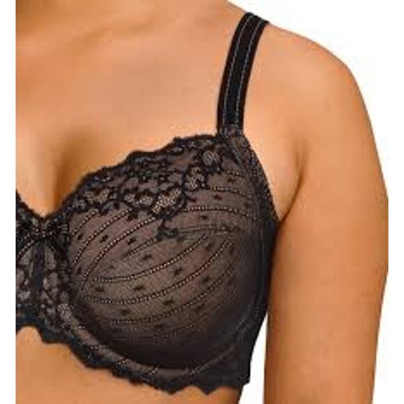CHANTELLE Rive Gauche Lace Bra 32DDDD 32G Black Sexy Pretty - Picture 7 of 7